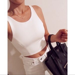 White Crop Top 🤍 Size S (Signature 8)